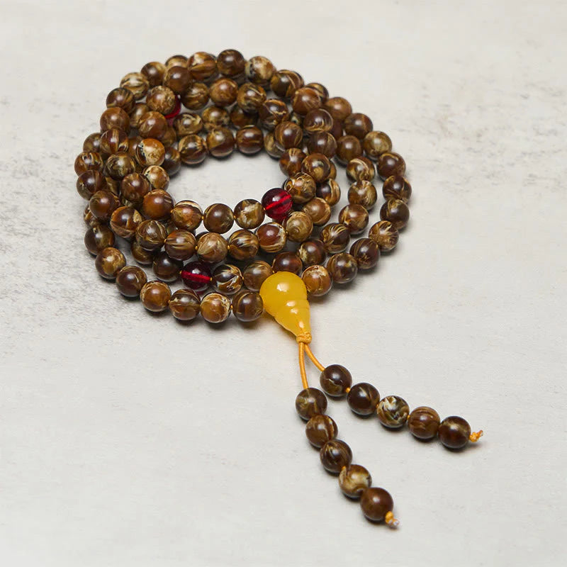 FREE Today: Fortune and Protection 108 Beads Multicolored Amber Gourd Charm Mala