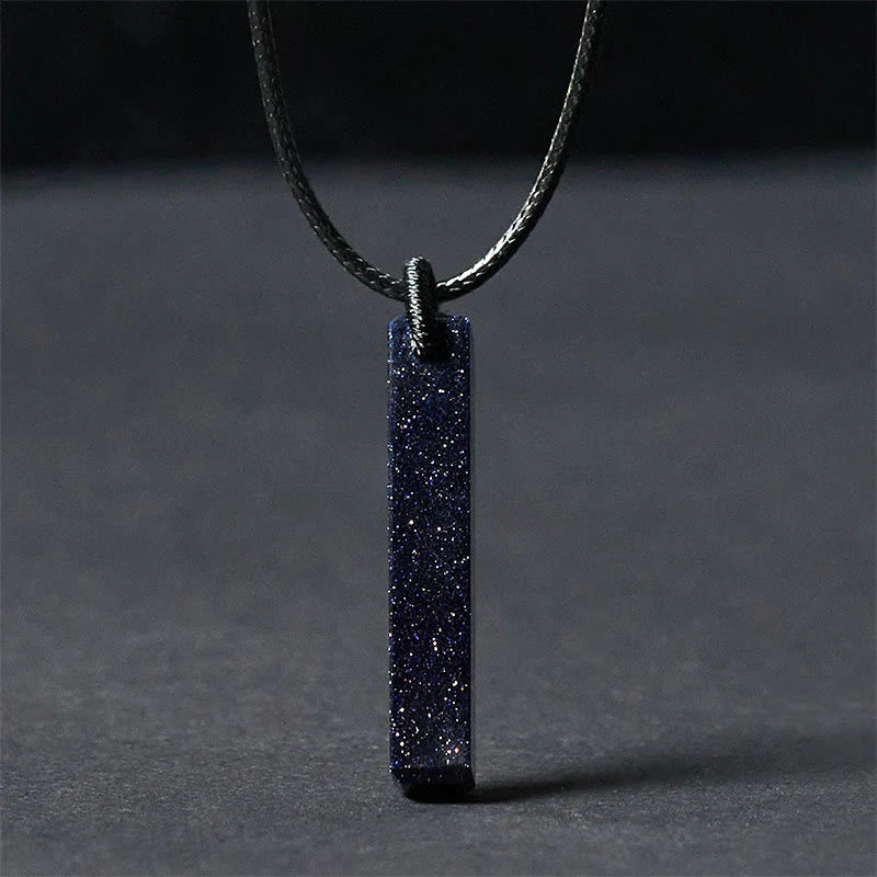 Buddha Stones Black Obsidian Blue Sandstone Transformation Necklace Pendant