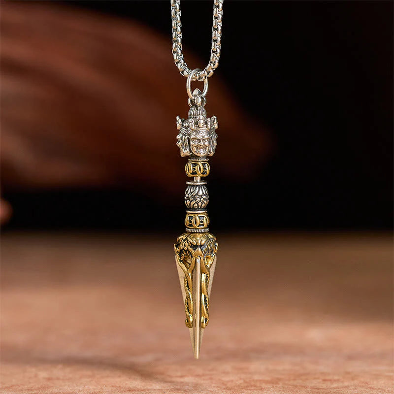 Buddha Stones Tibetan Vajra Vajrakila Copper Healing Spiritual Power Necklace Pendant