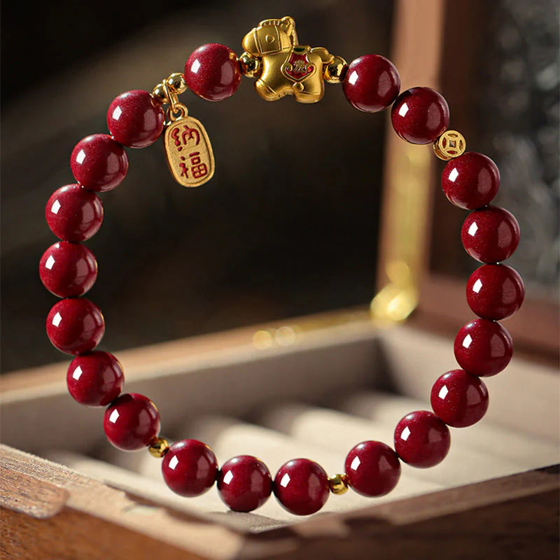 Buddha Stones Year Of The Horse Cinnabar Blessing Bracelet