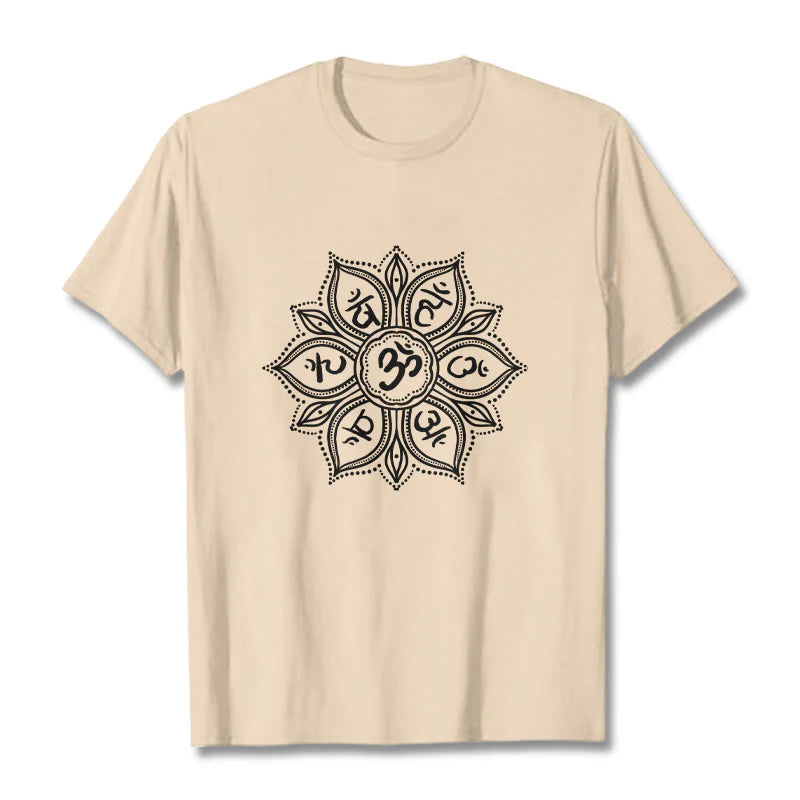 Buddha Stones Mandala Flower Om Mani Padme Hum Mantra Tee T-shirt