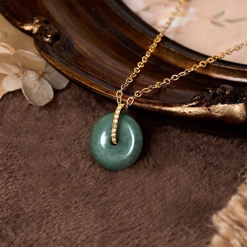 Buddha Stones FOR DEAREST MOTHER Peace Buckle Jade 925 Sterling Silver Luck Necklace Pendants Includes Gift Message Card