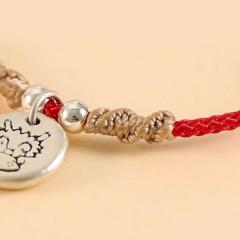 Buddha Stones Handmade 999 Sterling Silver Year of the Dragon Cute Chinese Zodiac Luck Braided Bracelet (Extra 35% Off | USE CODE: FS35)