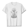 Buddha Stones Meditating Buddha Seated Hand Leaves Lotus Base Tee T-shirt