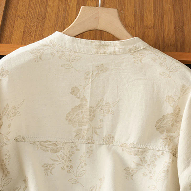 Buddha Stones Casual Printed Pattern Women's Long Sleeve Polyester Shirt