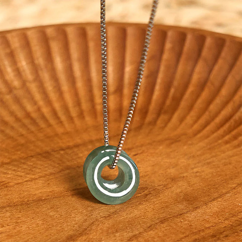 FREE Today: Fortune and Luck Jade Double Peace Buckle Necklace Pendant