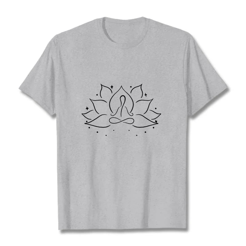 Buddha Stones Lotus Flower Meditative Yoga Pose Design Tee T-shirt