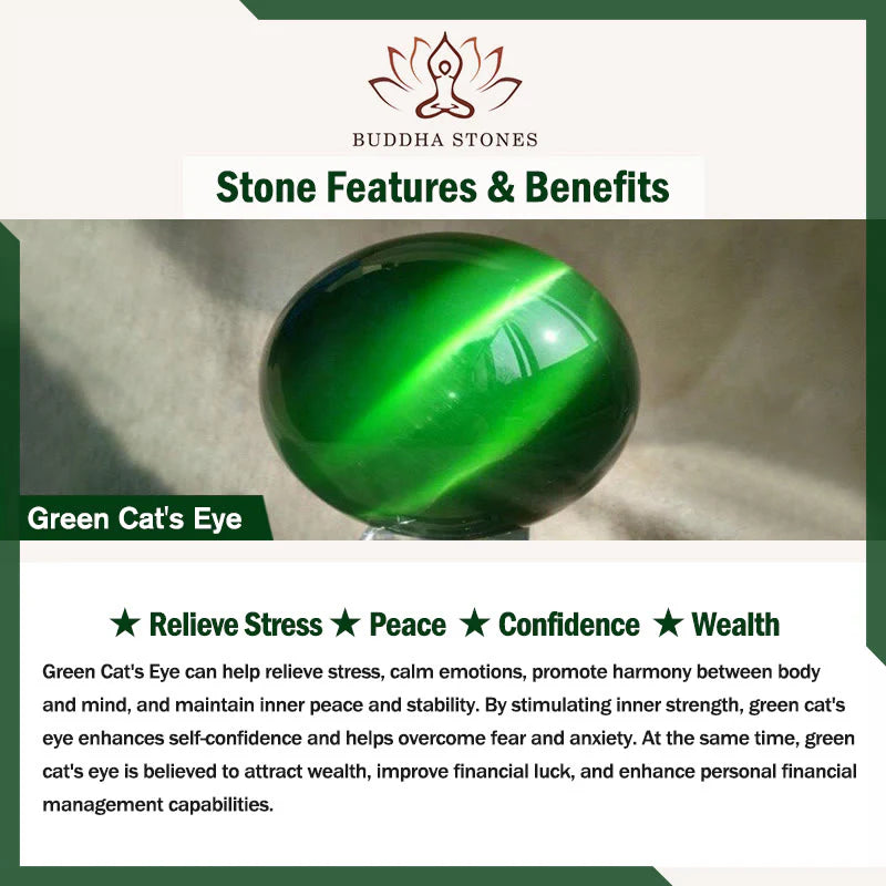 Buddha Stones Cat's Eye Round Ball Confidence Necklace Pendant