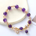 Buddha Stones Natural Amethyst Geometric Crystal Meditation Bracelet