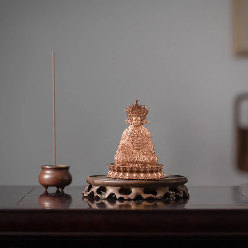 Buddha Stones Shakyamuni Figurine Compassion Handmade Copper Statue Decoration