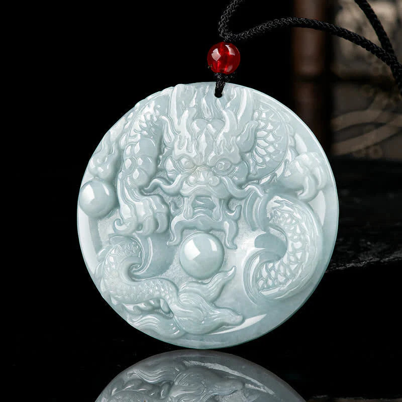 âââA Flash Sale- Buddha Stones Chinese Zodiac Dragon Jade Success Amulet String Necklace