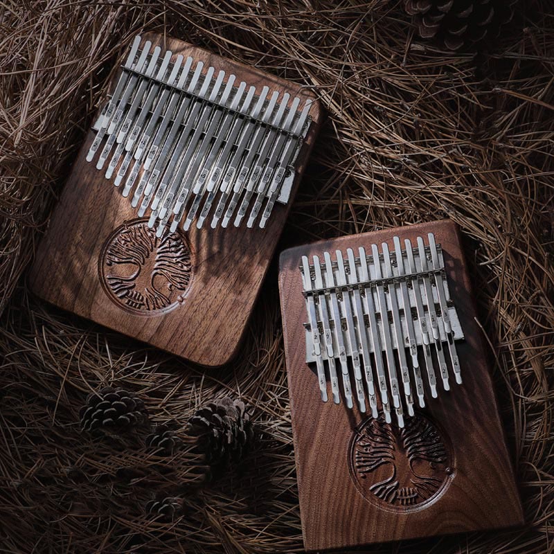 Buddha Stones Kalimba 34 Keys Thumb Piano Tree of Life Design Portable Finger Marimba Piano
