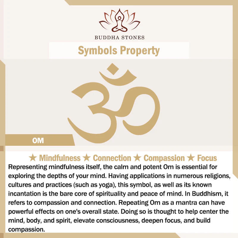 Buddha Stones Om Symbol Mantra Stainless Steel Focus Necklace Pendant
