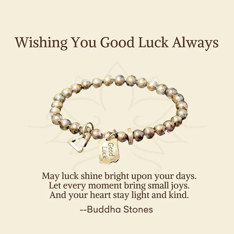 Buddha Stones Wishing You Good Luck Always Pure Copper Brass Bracelet Includes Gift Message Card