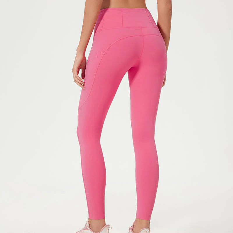 Buddha Stone Solid Color High Waist Sports Fitness Leggings Women's Yoga Pants