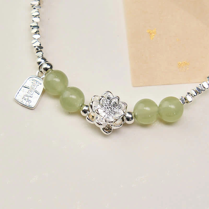 FREE Today: Abundance and Enlightenment Joy Happiness Charm Lotus Jade Bead Copper Bracelet