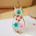 Buddha Stones Handcrafted Resin Dripping Cute Cat Copper Luck Healing Necklace Pendant