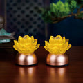 Buddha Stones Lotus Liuli Glass Copper New Begining Home Decoration