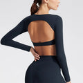 Buddha Stones Long Sleeve Backless Bra Sports Fitness Yoga Women's Tank Top