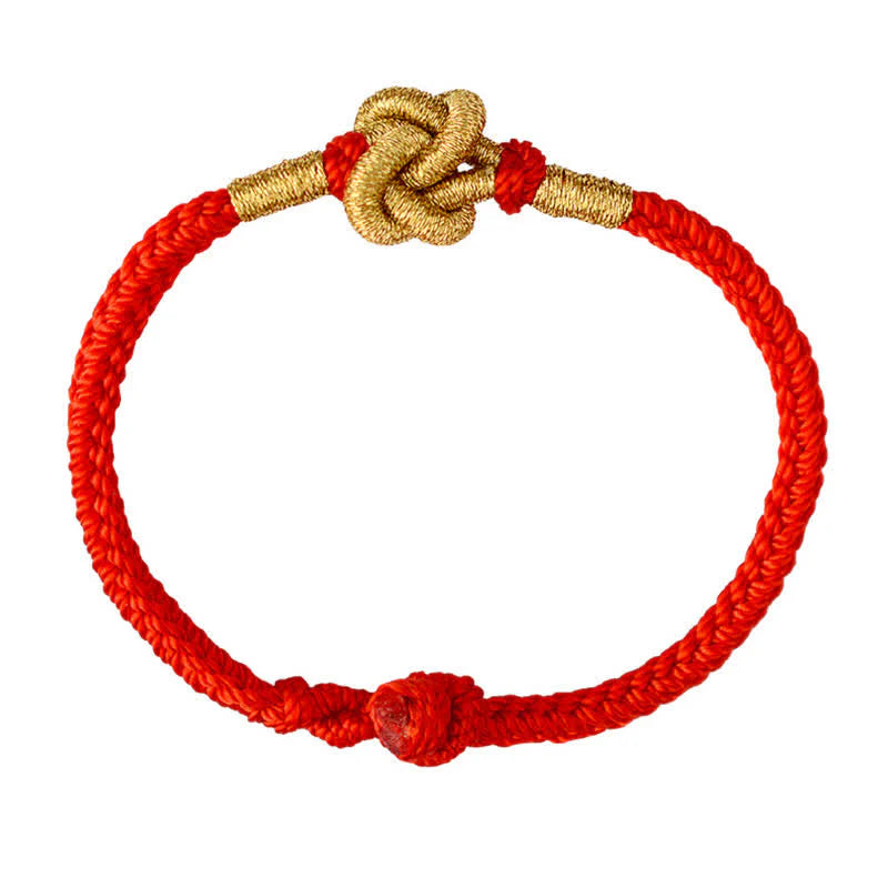 Buddha Stones Handmade Simple Design Chinese Knotting Luck Strength Braid String Bracelet (Extra 35% Off | USE CODE: FS35)