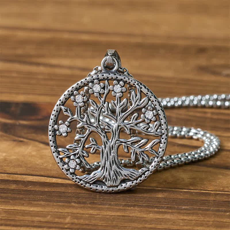 Buddha Stones The Tree Of Life Titanium Steel Creation Necklace Pendant