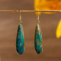 Buddha Stones Emperor Stone Water Drop Happiness Dangle Earrings