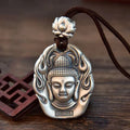 Buddha Stones Chinese Zodiac Natal Buddha Om Mani Padme Hum Lotus Compassion Necklace Pendant