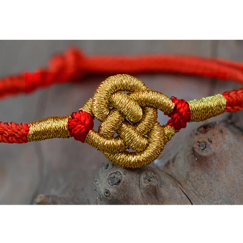 Buddha Stones Handmade Simple Design Chinese Knotting Luck Strength Braid String Bracelet (Extra 35% Off | USE CODE: FS35)