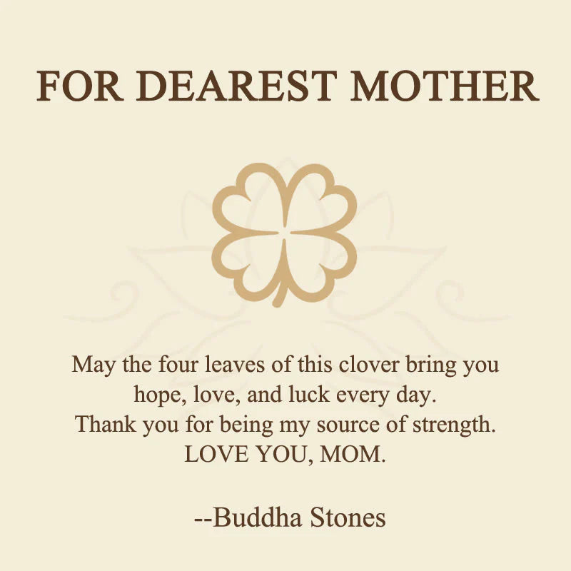 Buddha Stones FOR DEAREST MOTHER Copper Four-Leaf Clover Luck Bracelet Includes Gift Message Card