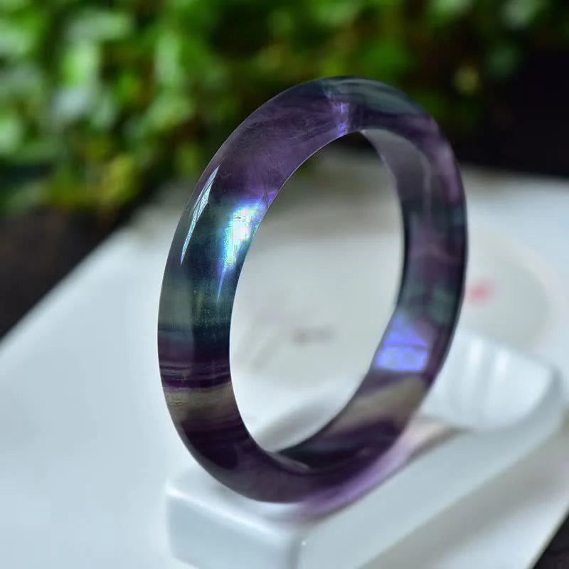 Buddha Stones Natural Fluorite Protection Power Bracelet Bangle-Natural variations; item may differ from photos  (Extra 30% Off | USE CODE: FS30)