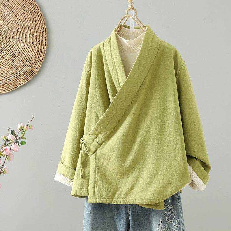 Buddha Stones Drawstring Zen Meditation Women's Long Sleeve Jacket
