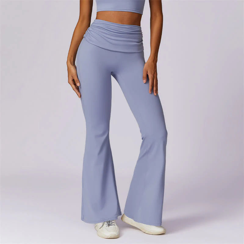 Buddha Stones Sleeveless Backless Strap Tank Top Bra Flared Pants Sports Fitness Yoga