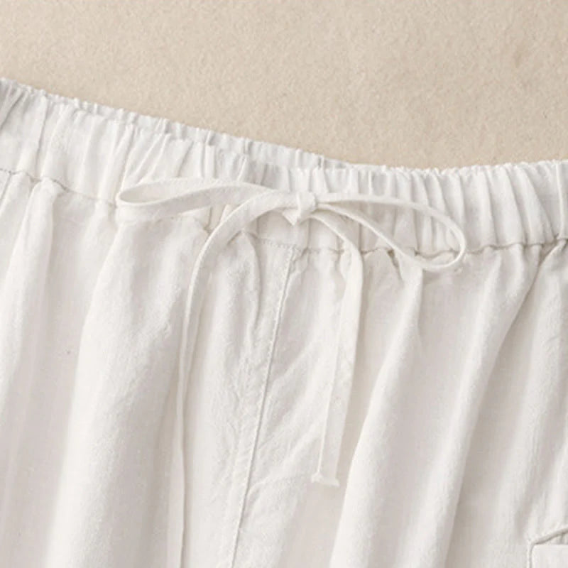 Buddha Stones Drawstring A-line Elastic Waist Cotton Women's Skirt