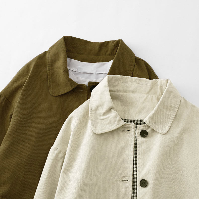 Buddha Stones Commute Patchwork Design Cotton Women's Jacket With Pockets