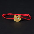 Buddha Stones 925 Sterling Silver Cat Red String Bracelet