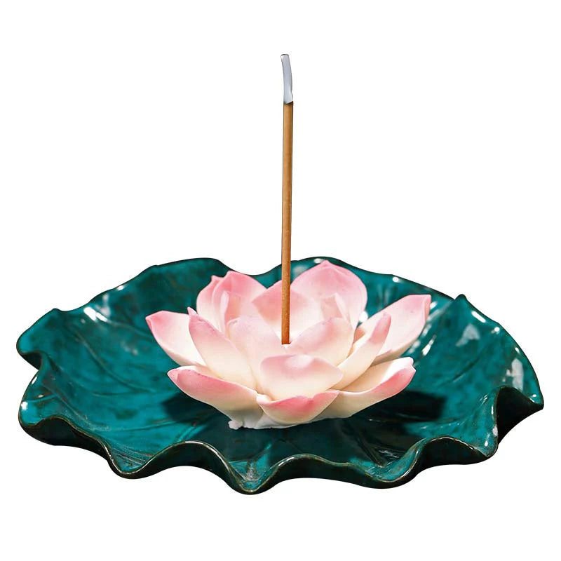 Buddha Stones Tibetan Lotus Blessing Incense Burner Decoration (Extra 30% Off | USE CODE: FS30)