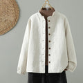 Buddha Stones Casual Buttons Women's Long Sleeve Cotton Jacket With Pockets