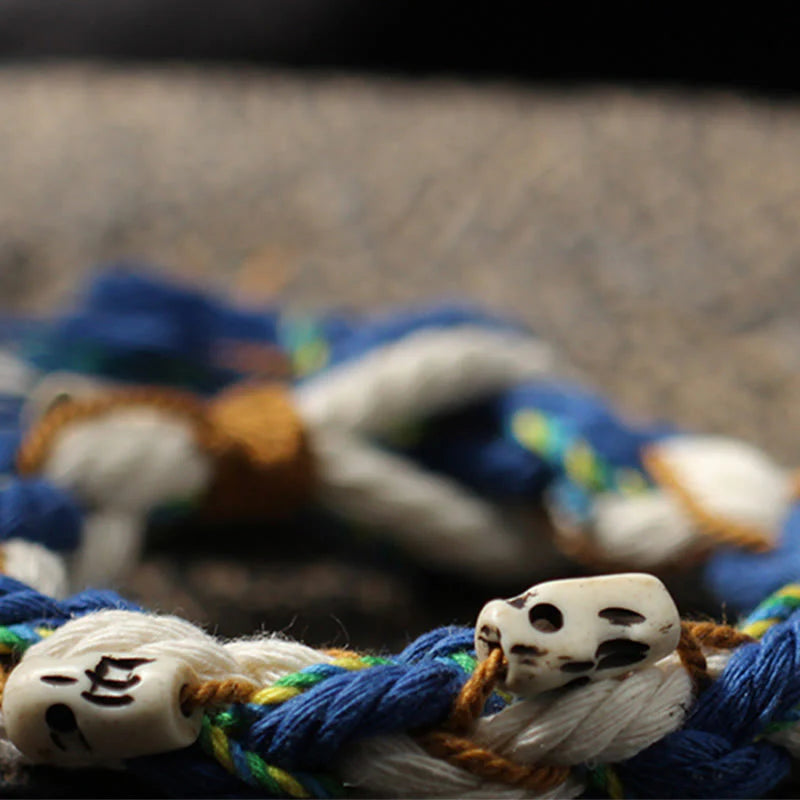 Buddha Stones Tibetan Zakiram Goddess of Wealth Bead Engraved Handmade Luck Bracelet