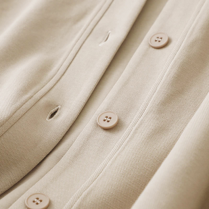 Buddha Stones Plain Buttons Women's Cotton Long Sleeve Jacket