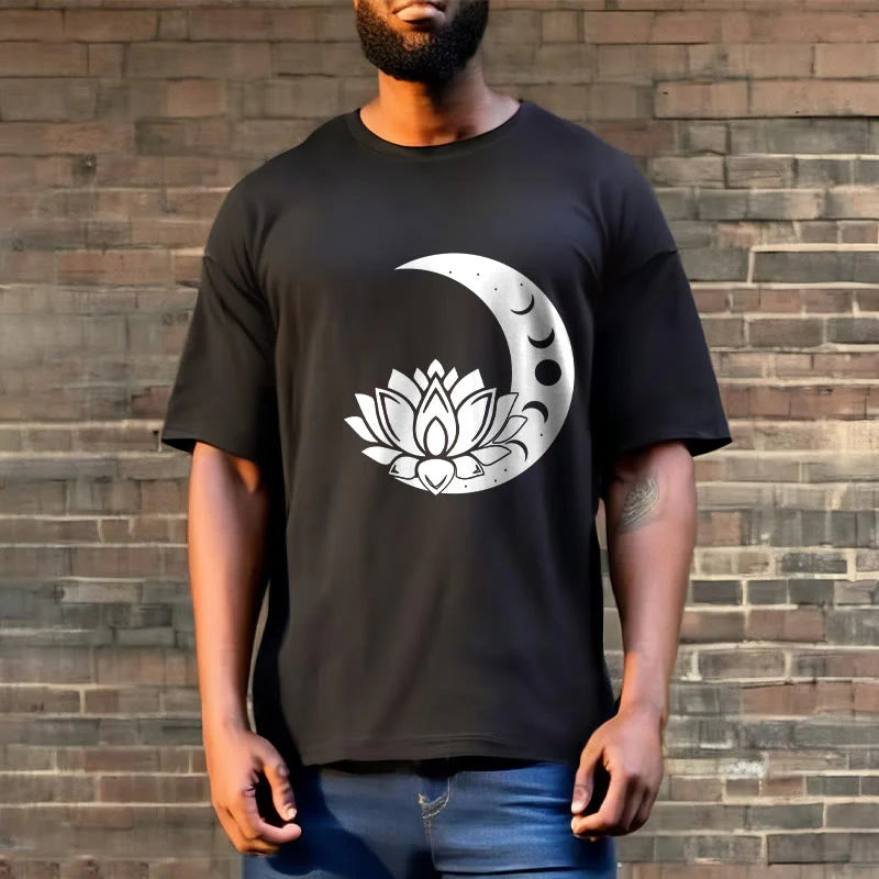 Buddha Stones Crescent Moon Lotus Flower Sun Tee T-shirt