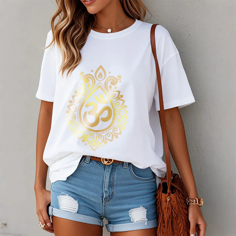 Buddha Stones Water Drop OM Design Tee T-shirt