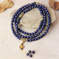 Buddha Stones 108 Beads Lazurite Lapis Lazuli Three-eyed Dzi Bead Positive Mala