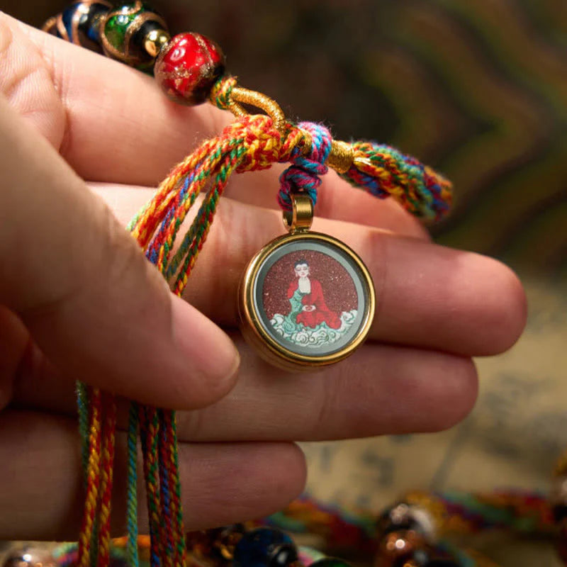 Buddha Stones Thangka Chinese Zodiac Natal Buddha Cinnabar Blessing String Bracelet
