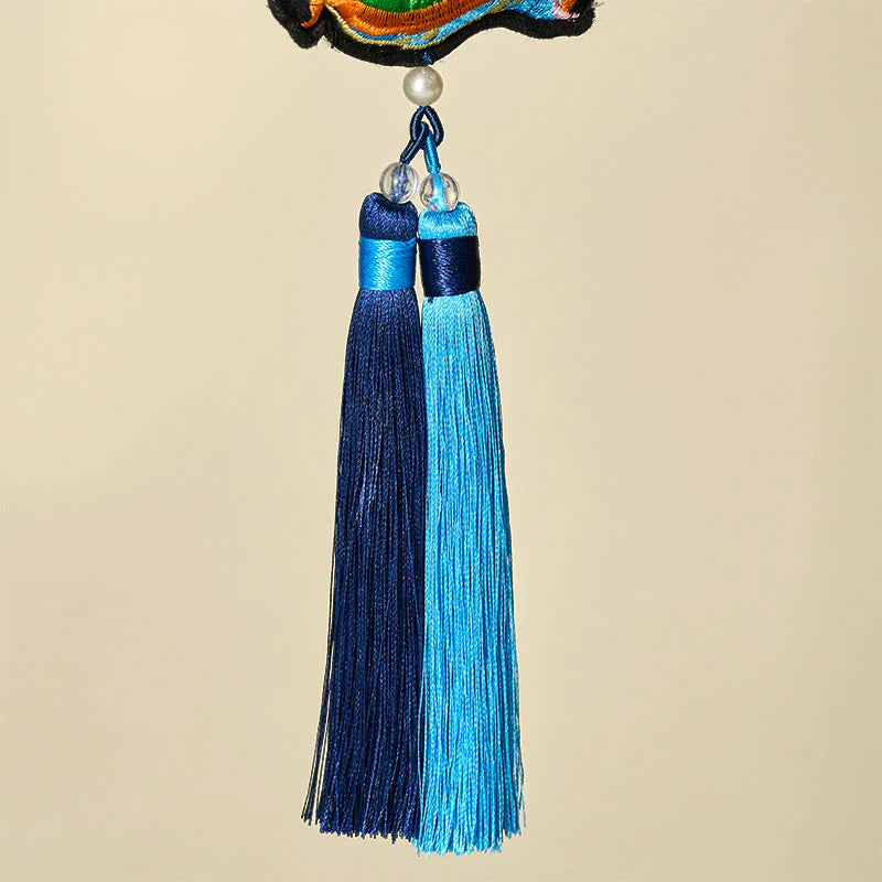 Buddha Stones Year Of The Horse Embroiderwed Horse Head Bell Charm Tassel Success Hanging Decoration