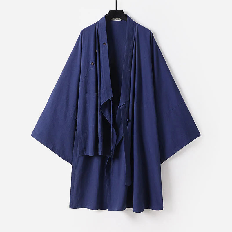 Buddha Stones Wudang Traditional Tai Chi Ceremony Three Quarter Sleeve Men's Taoist Long Robe