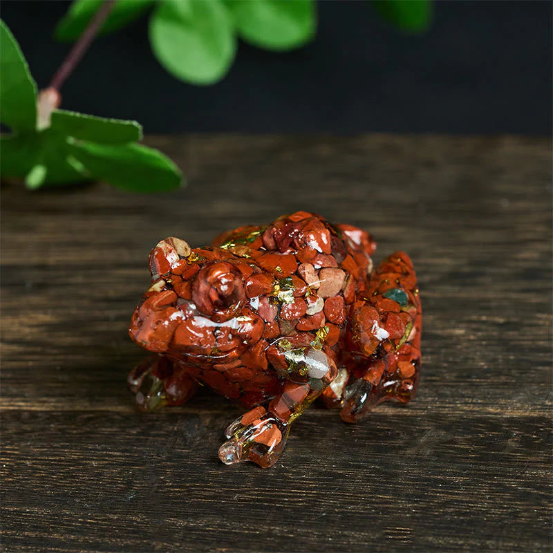 Buddha Stones Crystal Drip Resin Small Frog Passion Decoration Statue