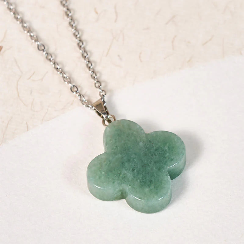 Buddha Stones Various Crystal Green Aventurine Black Obsidian Tiger Eye Plum Blossom Luck Necklace Pendant