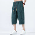 Buddha Stones Summer Drawstring Elastic Waist Men's CapriÂ Tapered Pants