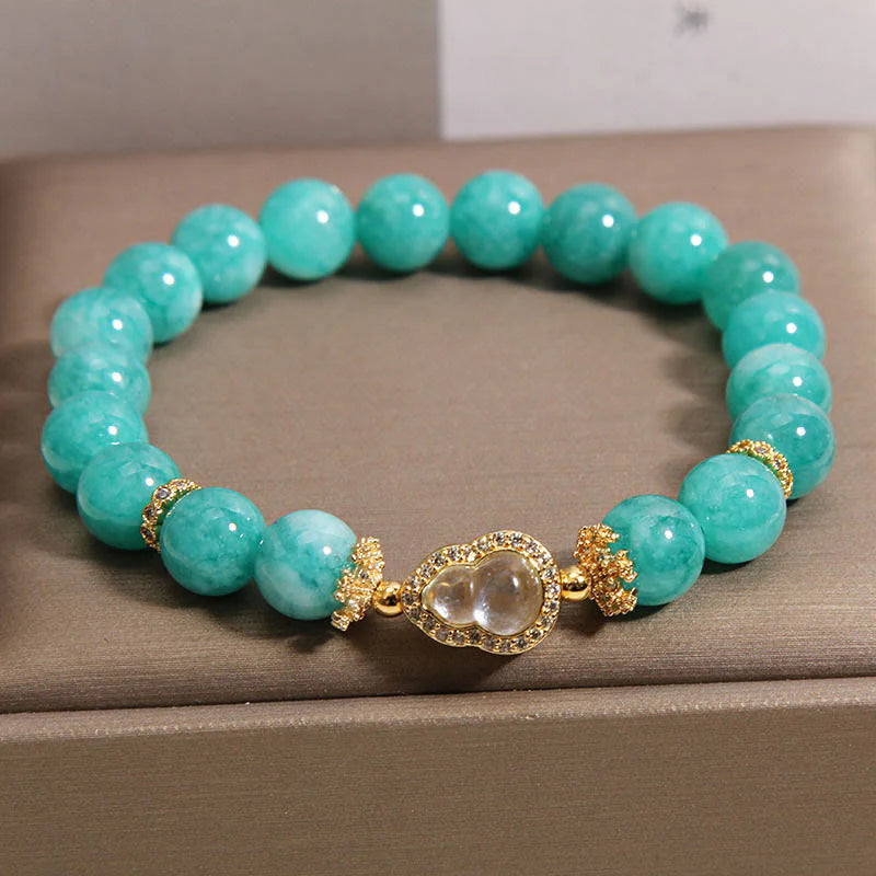 Buddha Stones Gourd Design Amazonite Stone Healing Confidence Beads Bracelet