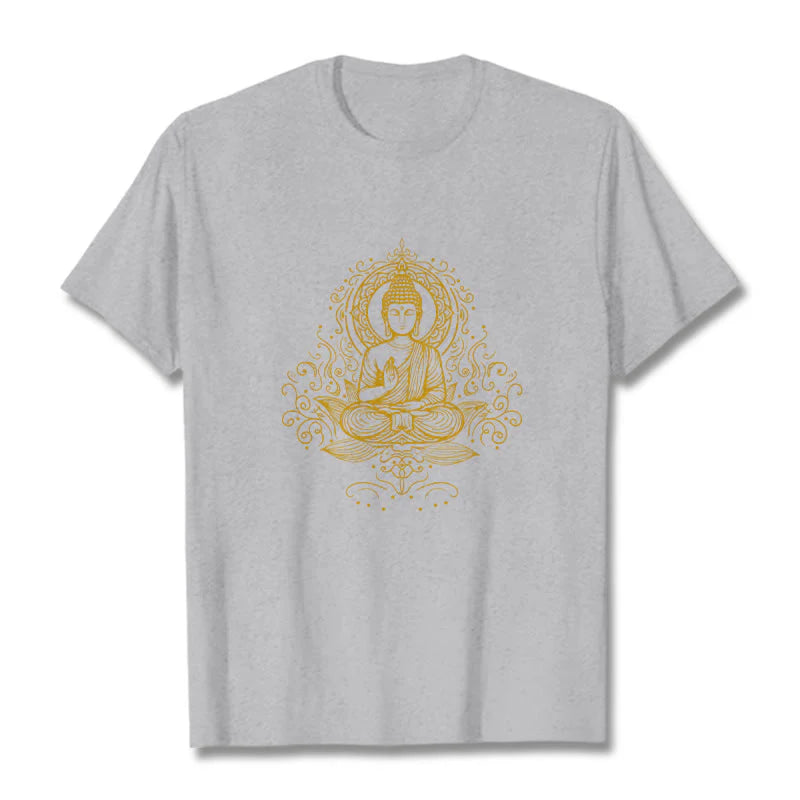 Buddha Stones Lotus Flower Vines Meditation Buddha Tee T-shirt